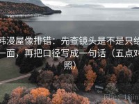 韩漫屋像排错：先查镜头是不是只给一面，再把口径写成一句话（五点对照）