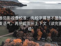 番茄影视像校准：先校字幕是不是加重语气，再把截图补上下文（读完更稳）
