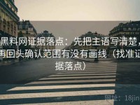 黑料网证据落点：先把主语写清楚，再回头确认范围有没有画线（找准证据落点）