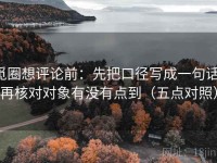 觅圈想评论前：先把口径写成一句话，再核对对象有没有点到（五点对照）