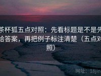 茶杯狐五点对照：先看标题是不是先给答案，再把例子标注清楚（五点对照）