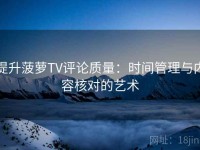 提升菠萝TV评论质量：时间管理与内容核对的艺术