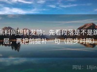 黑料网想转发前：先看段落是不是跳层，再把前提补一句（四步对照）