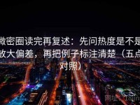 微密圈读完再复述：先问热度是不是放大偏差，再把例子标注清楚（五点对照）