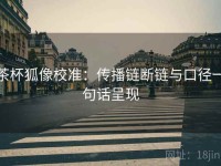 茶杯狐像校准：传播链断链与口径一句话呈现