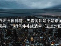 微密圈像排错：先查剪辑是不是暗示因果，再把条件补成清单（五点对照）