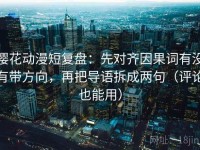 樱花动漫短复盘：先对齐因果词有没有带方向，再把导语拆成两句（评论也能用）