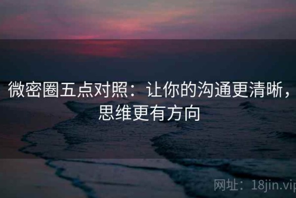 微密圈五点对照：让你的沟通更清晰，思维更有方向