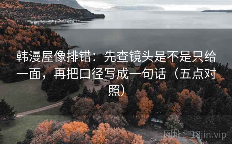 韩漫屋像排错：先查镜头是不是只给一面，再把口径写成一句话（五点对照）
