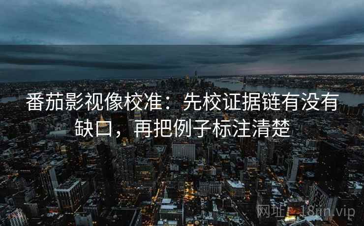 番茄影视像校准：先校证据链有没有缺口，再把例子标注清楚